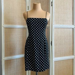 Urban Outfitters Small/Medium Black White Polka Dot Mini Dress Spaghetti Strap